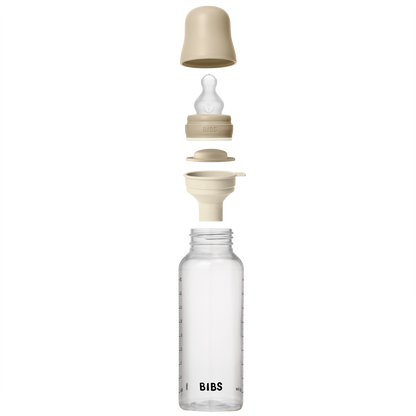 BIBS - Otroška steklenička nočna 270 ml, silikon - Vanilla Glow (srednji pretok)