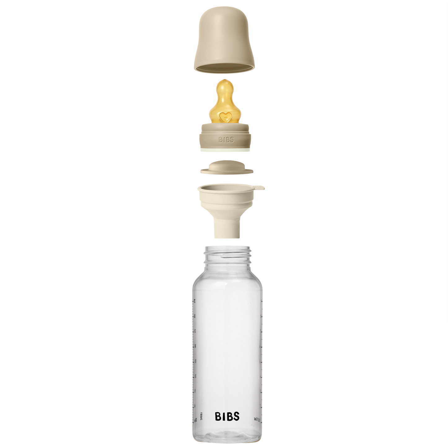 BIBS - Otroška steklenička nočna 270 ml, silikon - Vanilla Glow (srednji pretok)