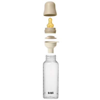 BIBS - Otroška steklenička nočna 270 ml, silikon - Vanilla Glow (srednji pretok)