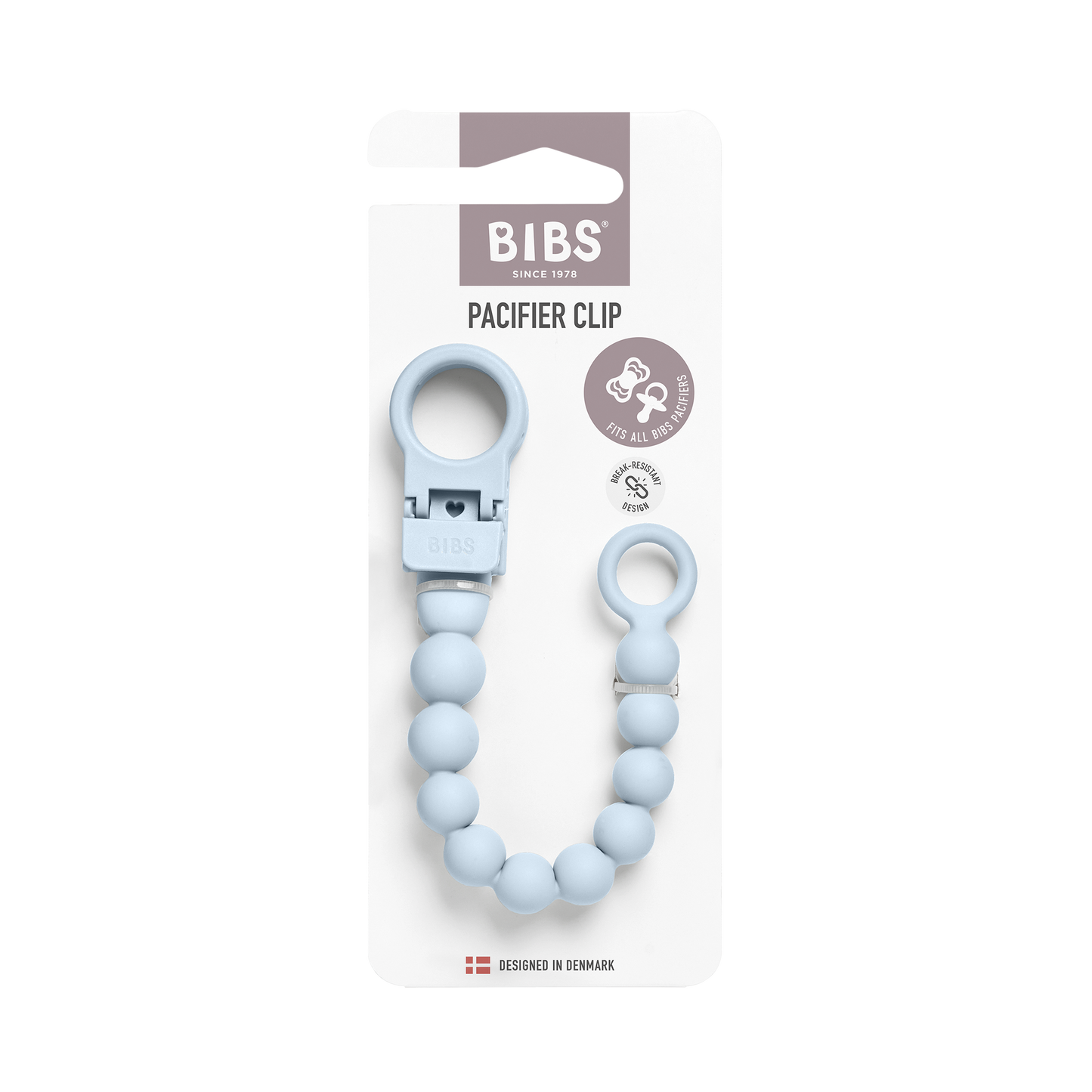 BIBS - Priponka za dudo Beaded - Baby Blue