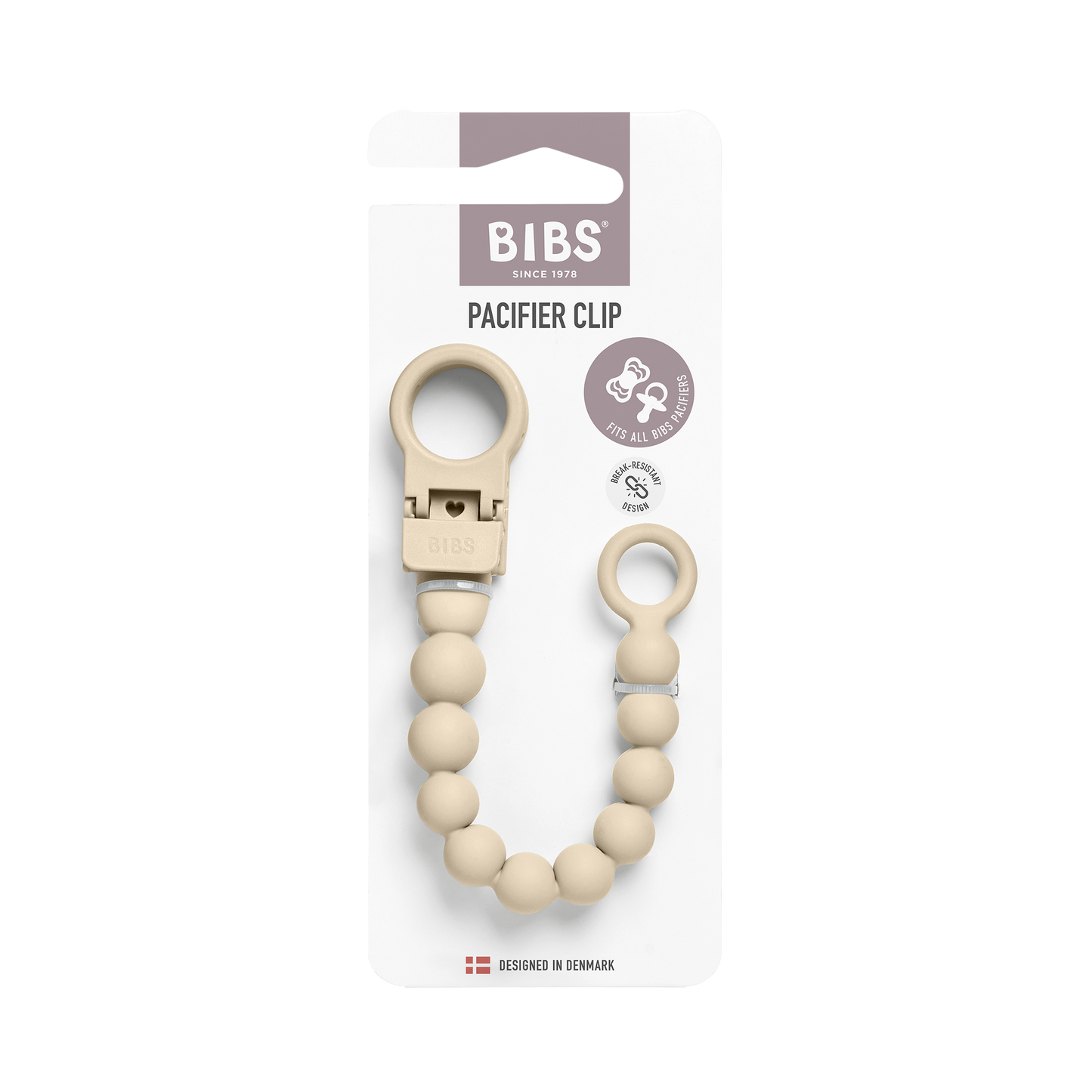 BIBS - Priponka za dudo Beaded - Vanilla