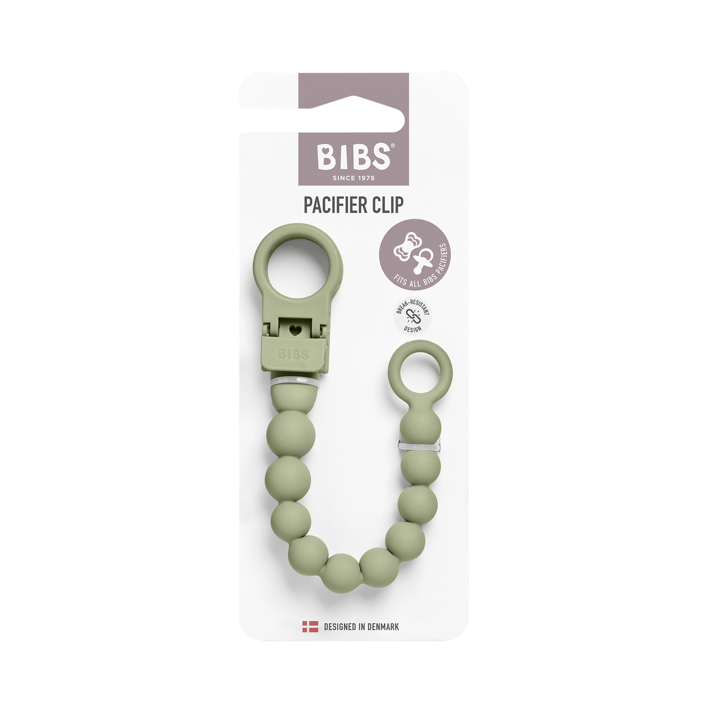 BIBS - Priponka za dudo Beaded - Sage