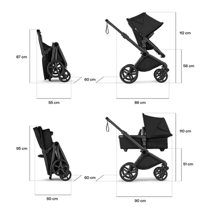 Bugaboo - Otroški voziček Cub - Heritage Black (2v1)