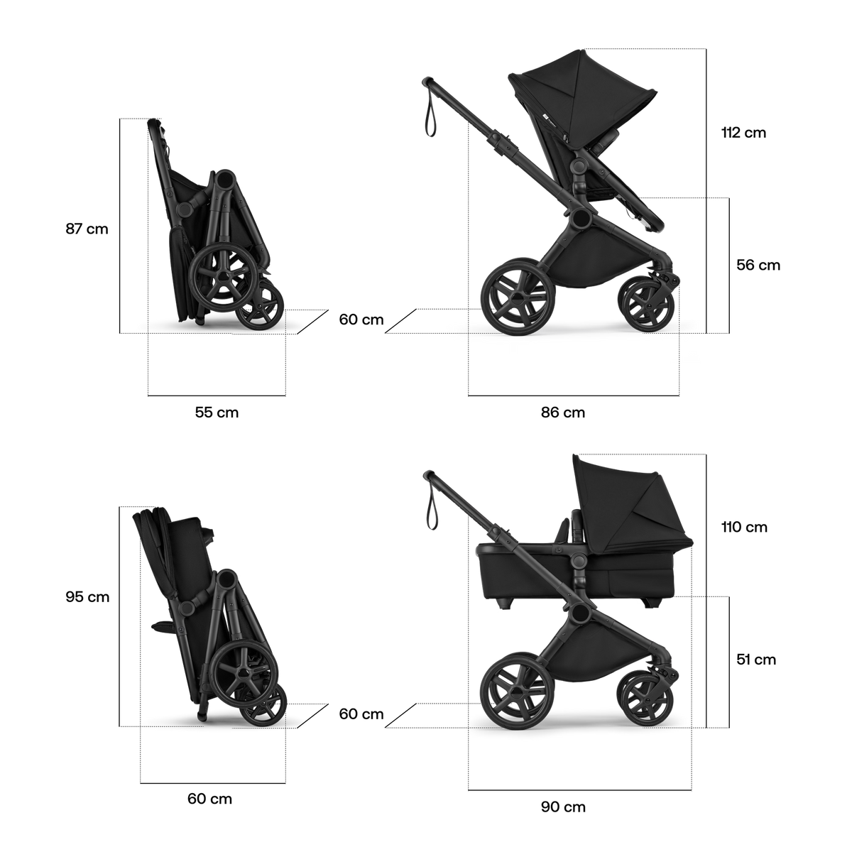 Bugaboo - Otroški voziček Cub - Forest Green (2v1)