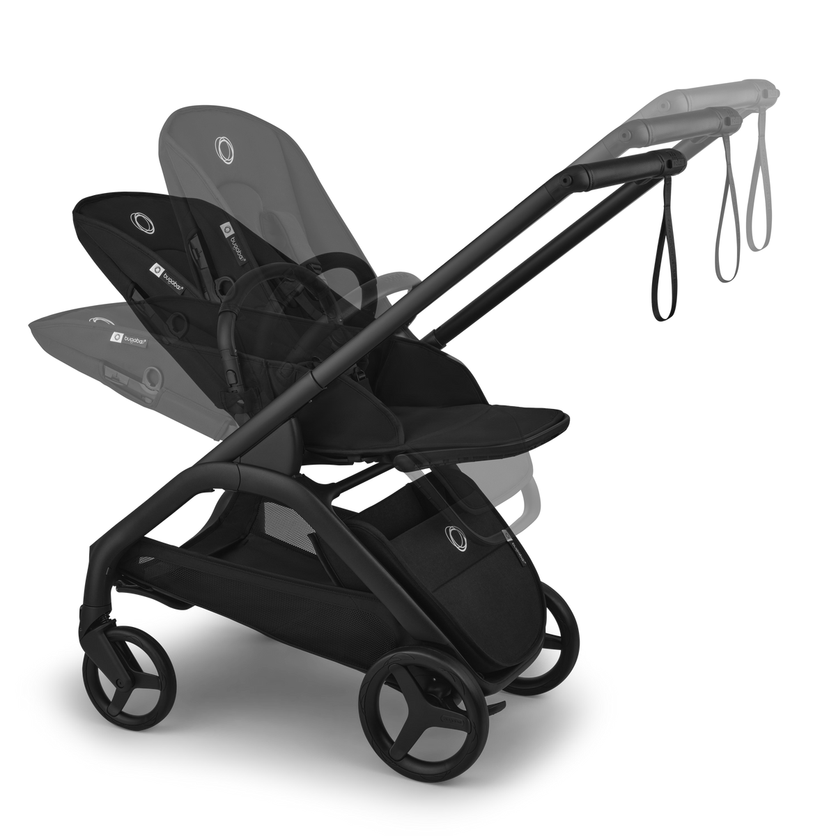 Bugaboo - Otroški voziček Dragonfly Plus - Heritage Black (2v1)