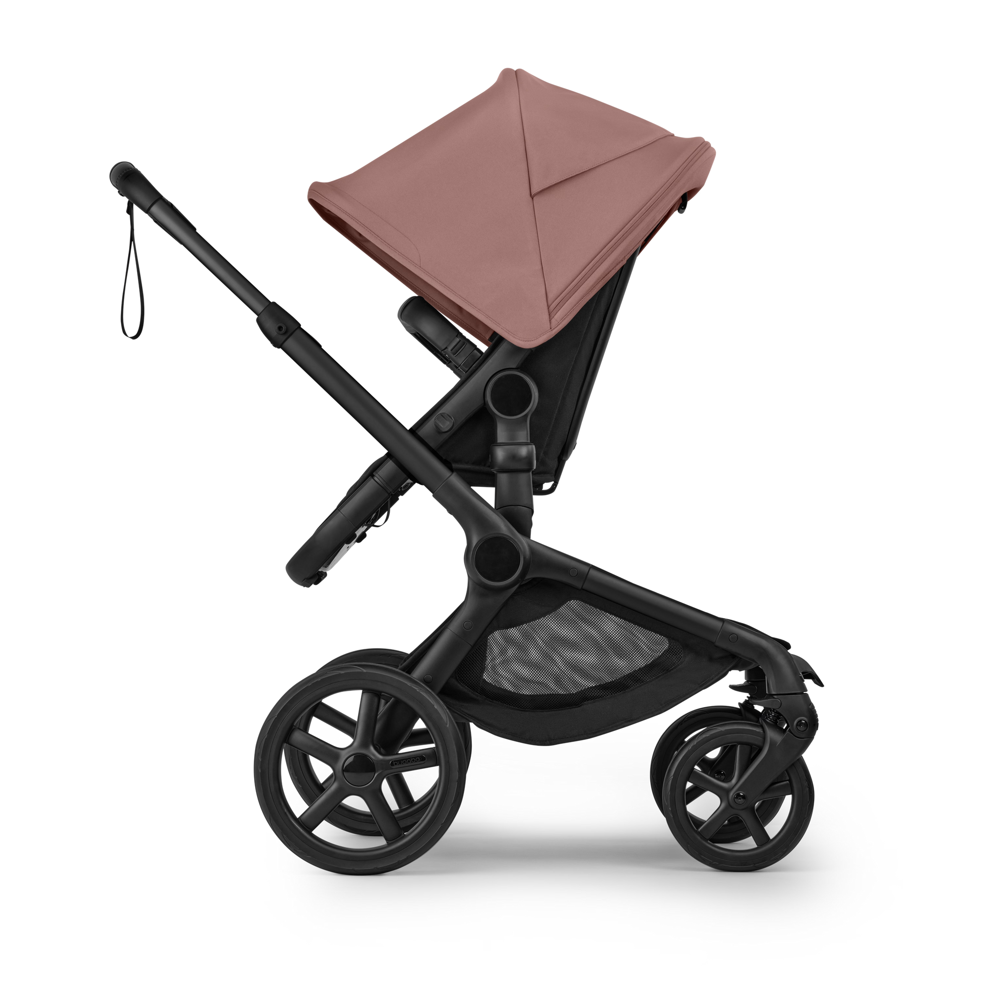 Bugaboo - Otroški voziček Fox 5 Renew Black/Heritage Black - Dusty Pink (2v1) - K14749 Luxbaby