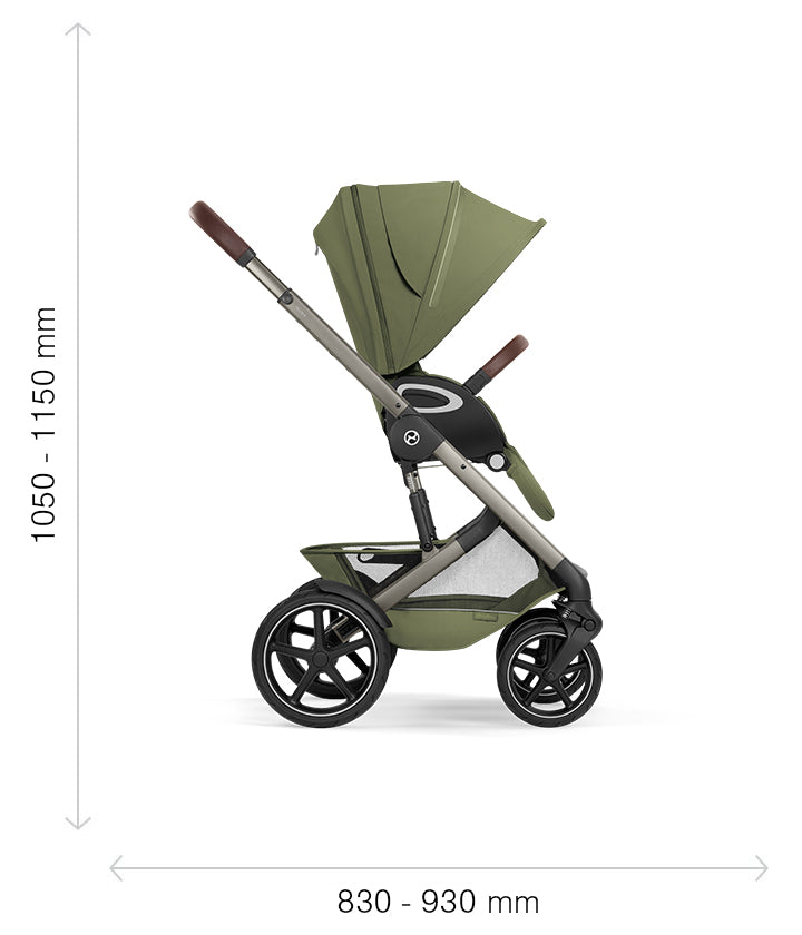 Cybex - Otroški voziček Talos S Lux z zložljivo košaro - Moss Green (2v1)