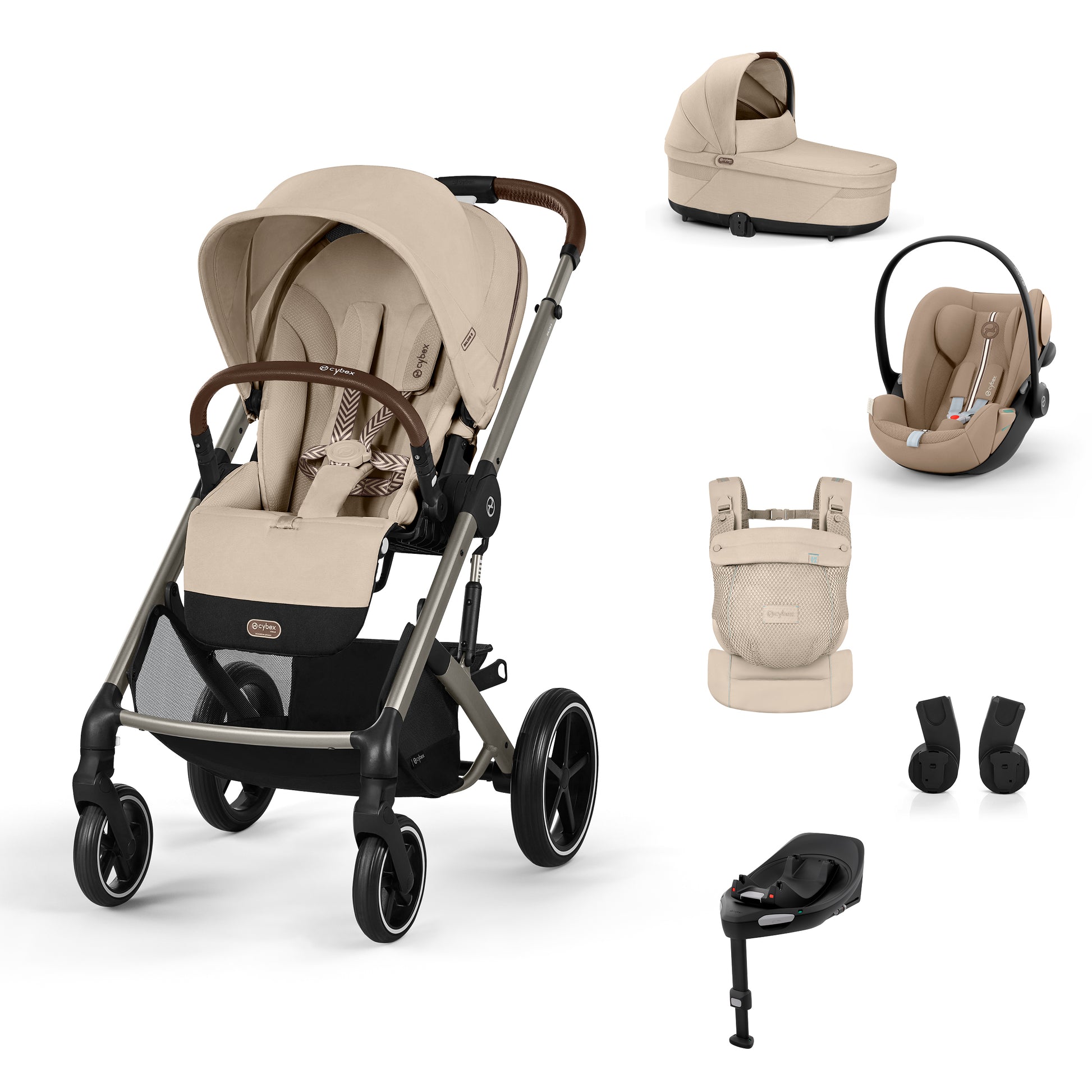 Cybex - Otroški voziček Balios S Lux - Almond Beige (4v1) + nosilka Amya