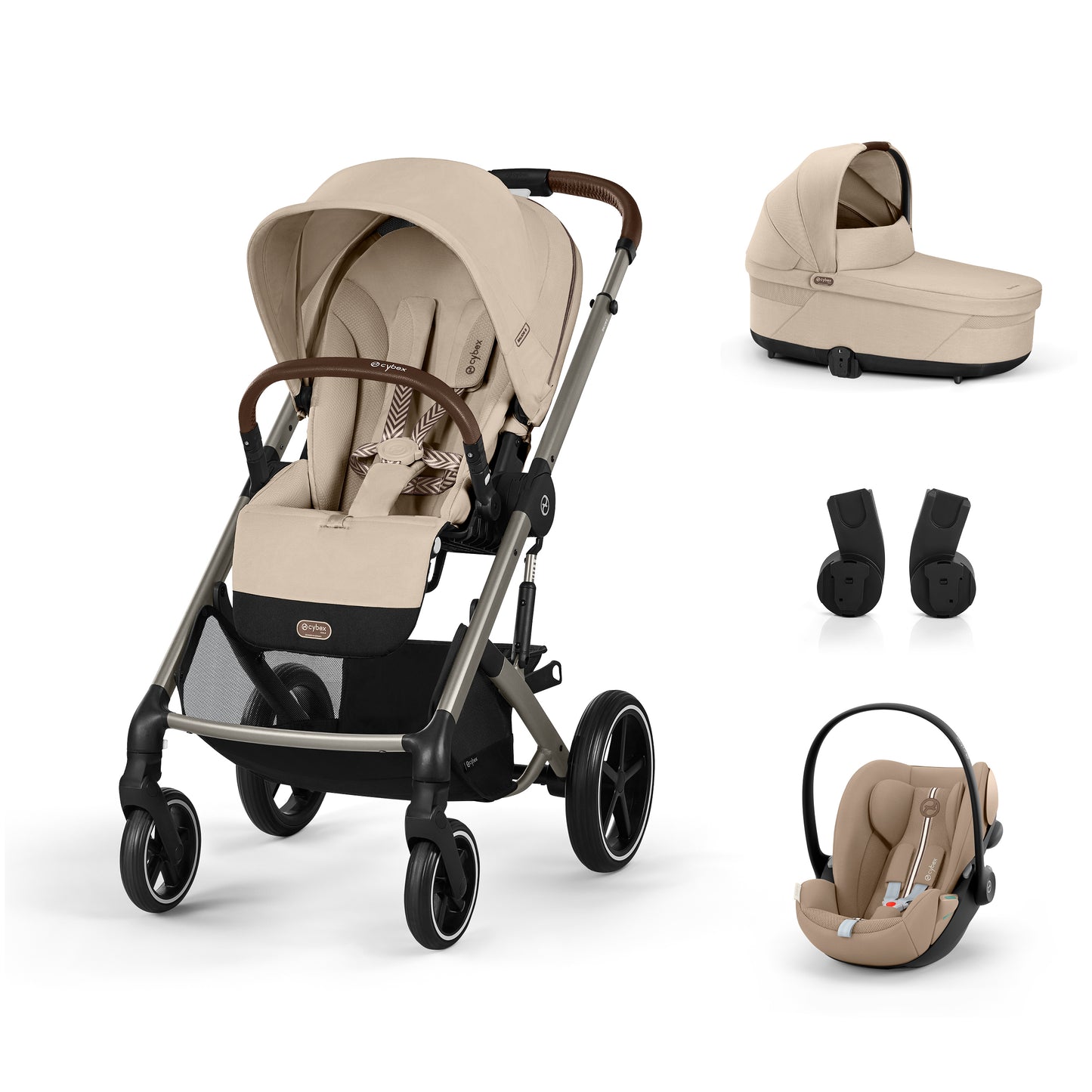 Cybex - Otroški voziček Balios S Lux - Almond Beige (3v1)