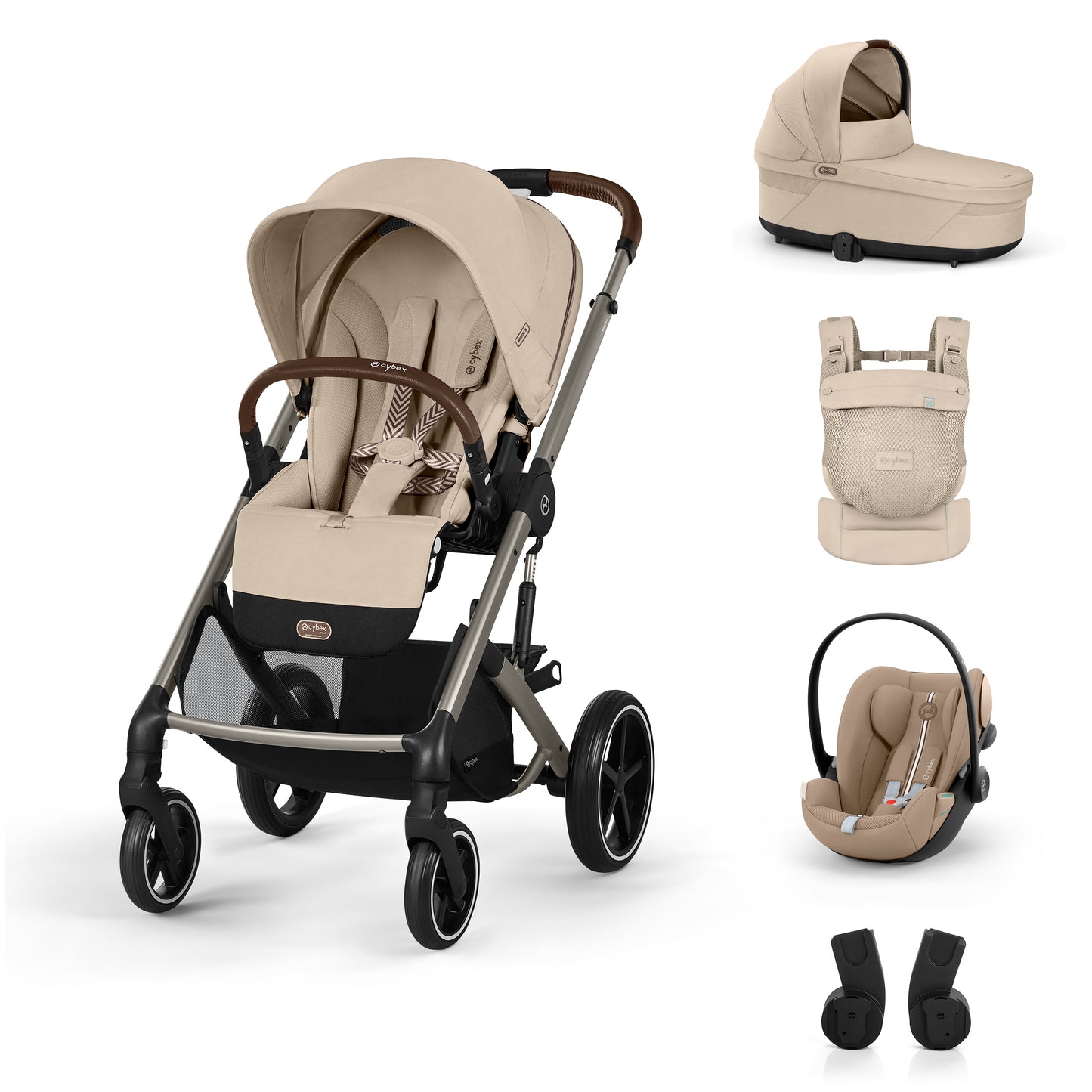 Cybex - Otroški voziček Balios S Lux - Almond Beige (3v1) + nosilka Amya