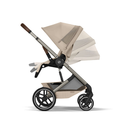 Cybex - Otroški voziček Balios S Lux z zložljivo košaro - Almond Beige (2v1)