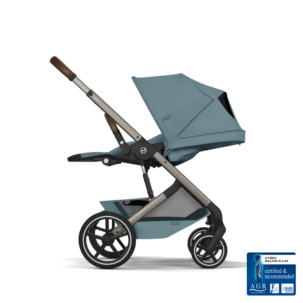 Cybex - Otroški voziček Balios S Lux z zložljivo košaro - Stormy Blue (2v1)