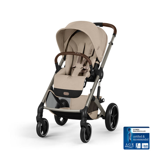 Cybex - Otroški voziček Balios S Lux z zložljivo košaro - Almond Beige (2v1)