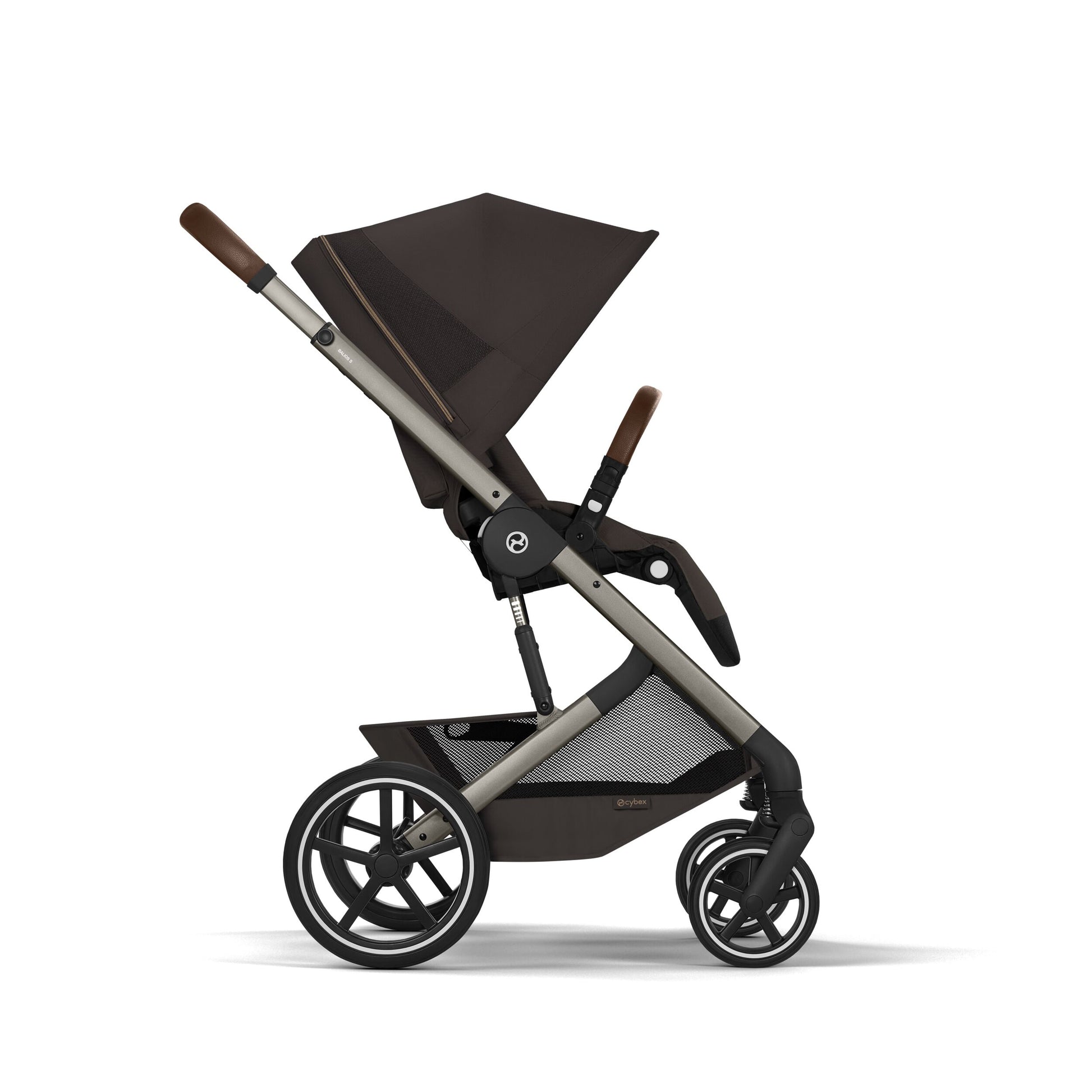 Cybex - Otroški voziček Balios S Lux z zložljivo košaro - Chocolate Brown (2v1)