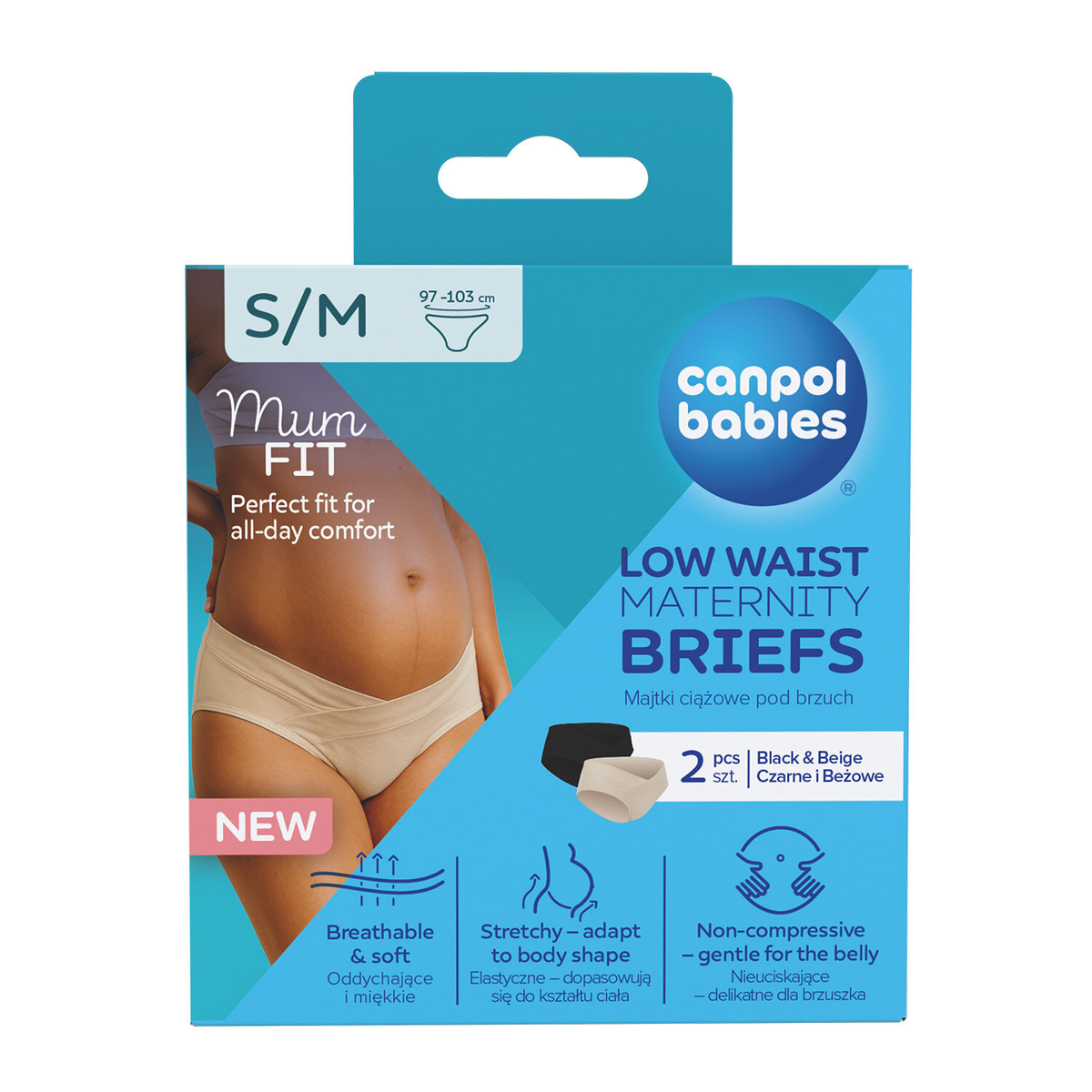 Canpol Babies - Nosečniške hlačke Mum Fit z nizkim pasom 2 kos - S/M