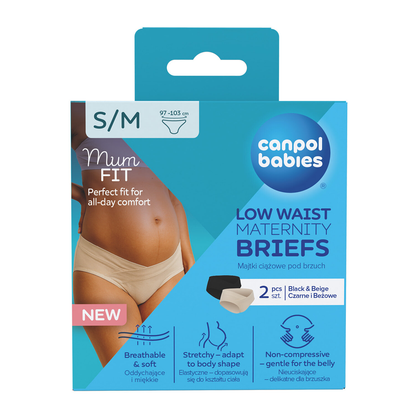 Canpol Babies - Nosečniške hlačke Mum Fit z nizkim pasom 2 kos - S/M