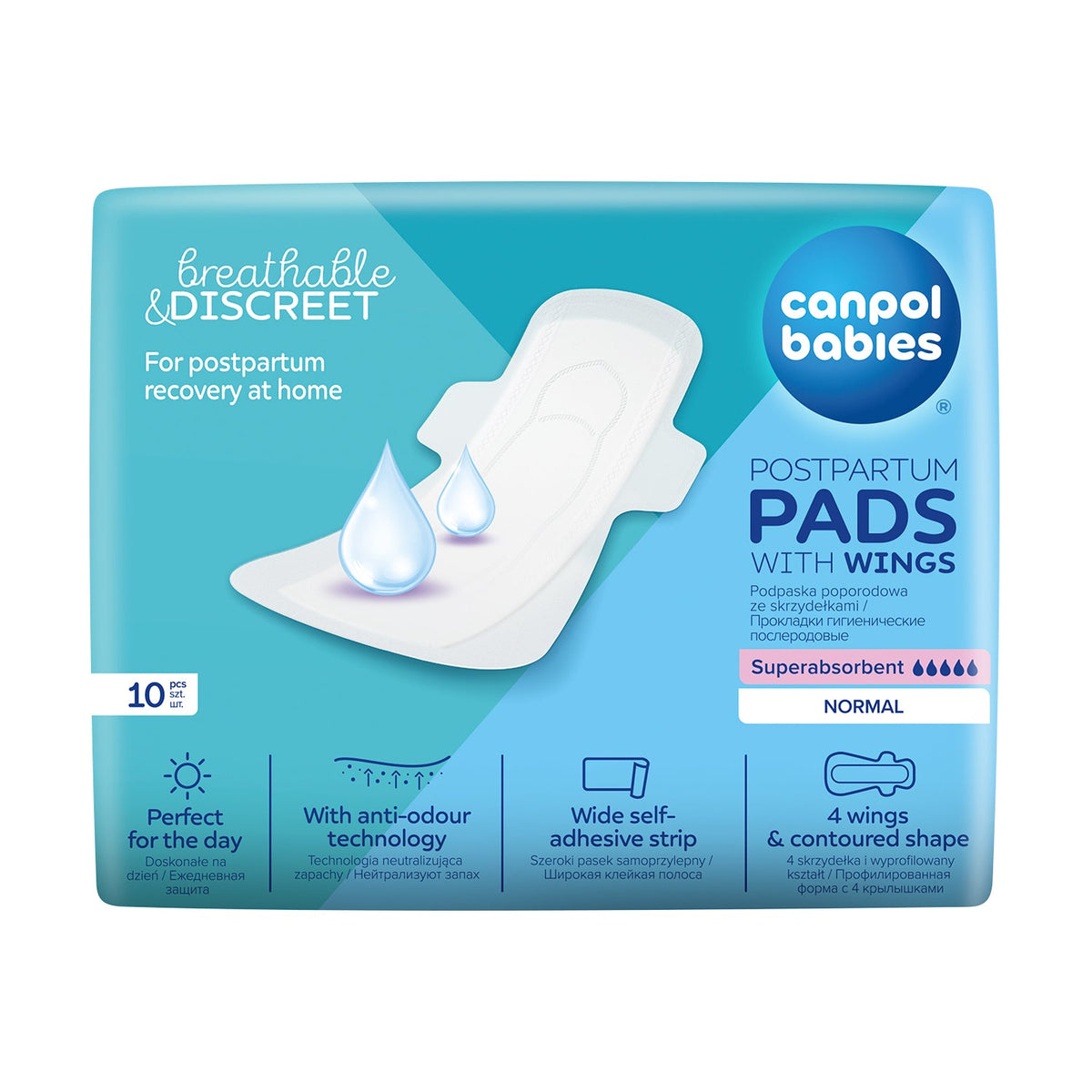 Canpol Babies - Higienski poporodni vložki s krilci Day 10 kos
