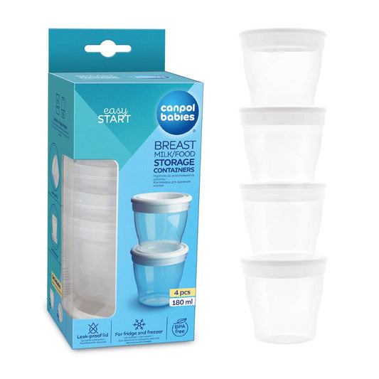 Canpol Babies - Posodice za shranjevanje mleka in hrane 4 kos 180 ml