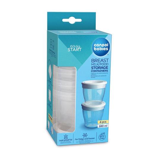 Canpol Babies - Posodice za shranjevanje mleka in hrane 4 kos 180 ml