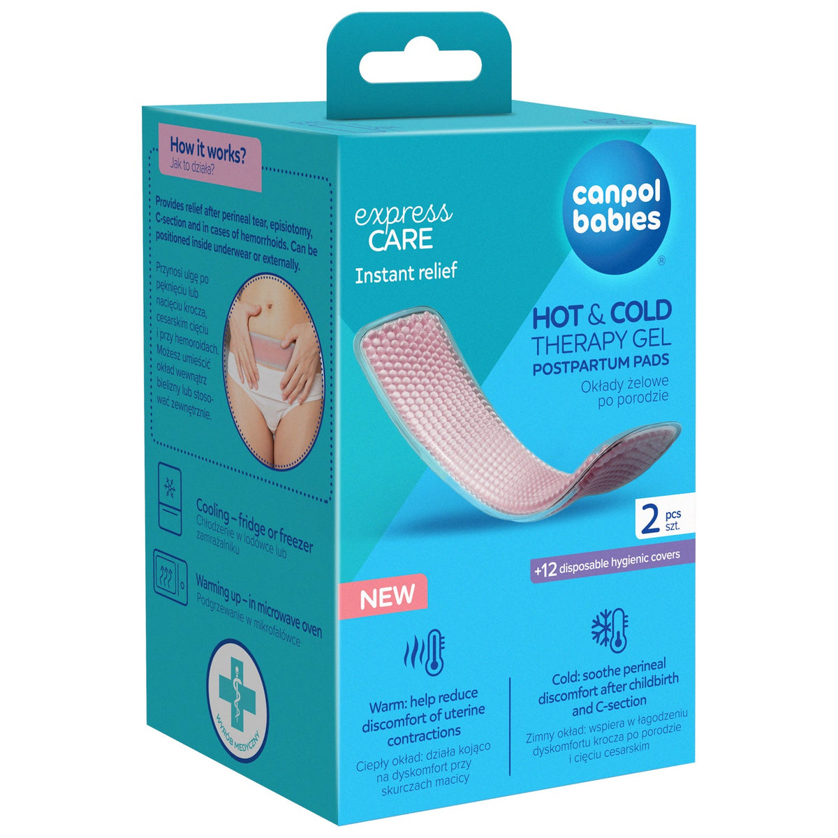 Canpol Babies - Toplo-hladni terapevtski gel poporodni obkladki 2 kos