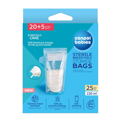 Canpol Babies - Vrečke za shranjevanje mleka 150ml 25 kos