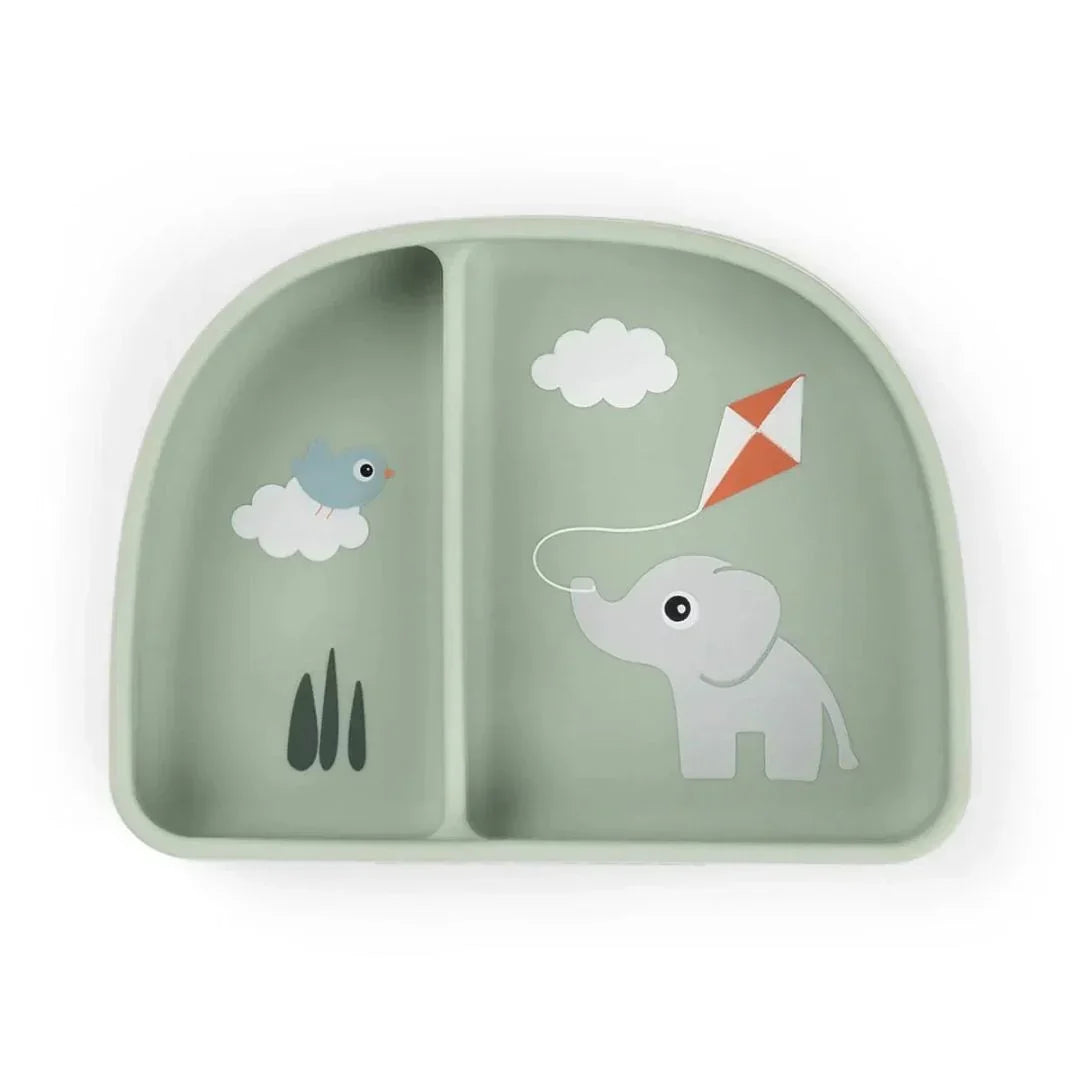 Done by Deer - Otroška deljena skledica Stick&Stay Playground - Green - DBD1869613 Luxbaby