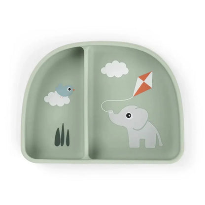 Done by Deer - Otroška deljena skledica Stick&Stay Playground - Green - DBD1869613 Luxbaby