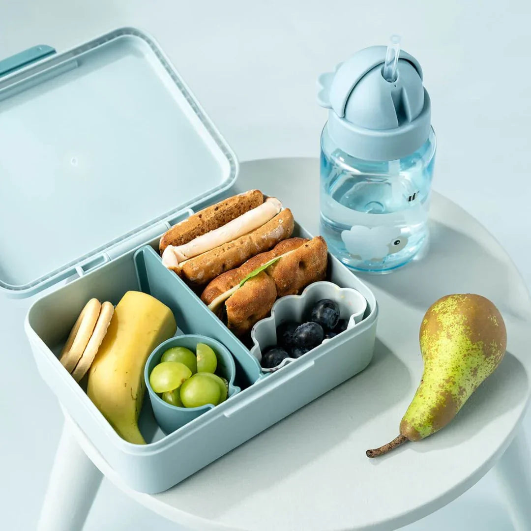 Done by Deer - Otroška posodica za malico/kosilo Tiny farm - Blue - DBD1256722 Luxbaby