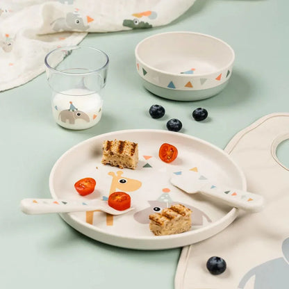 Done by Deer - Otroški krožnik Foodie Celebration - Sand - DBD1756859 Luxbaby