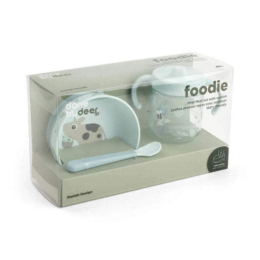 Done by Deer - Prvi jedilni set Foodie Tiny Farm - Blue