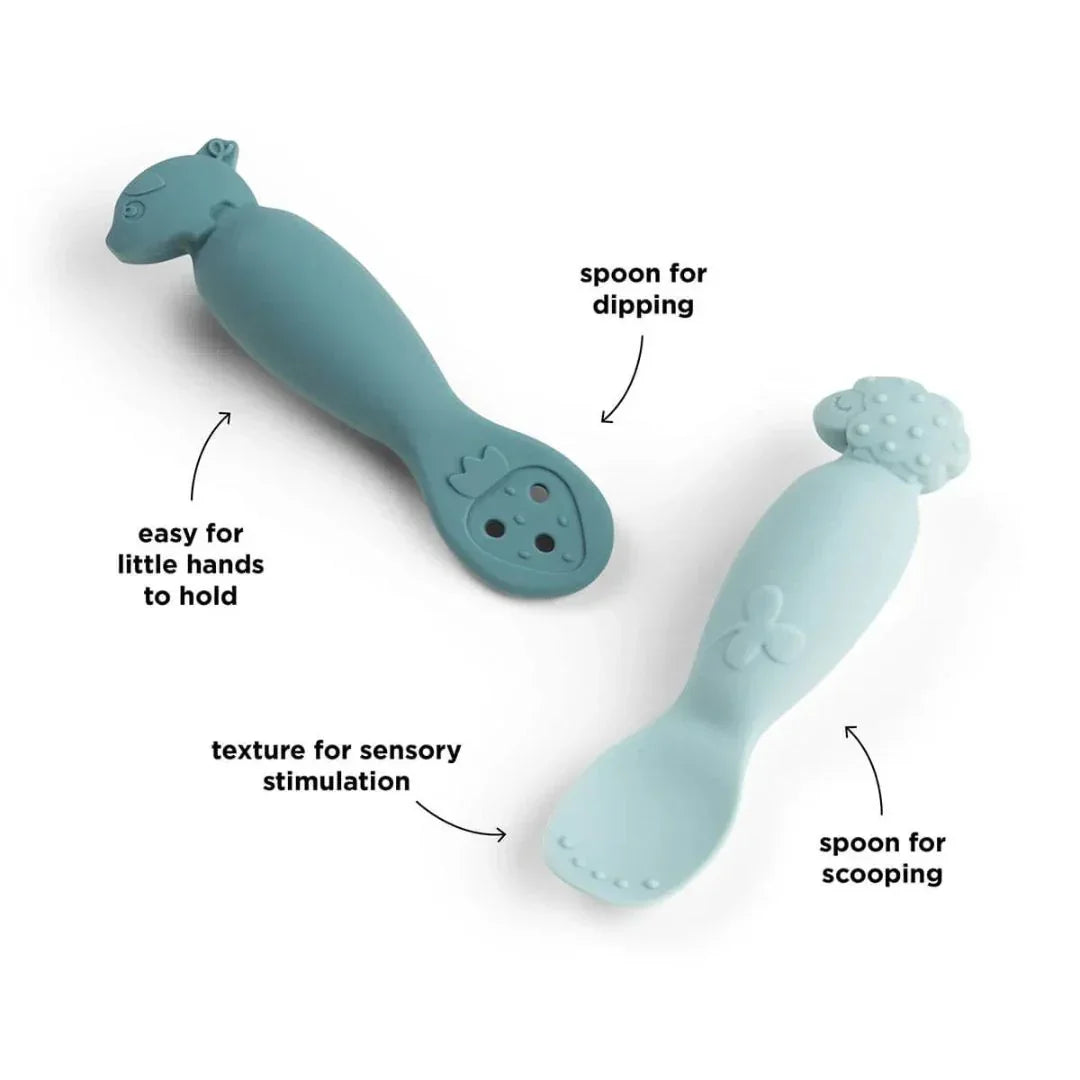 Done by Deer - Komplet 2 žličk Tiny farm - Blue - DBD1159042 Luxbaby