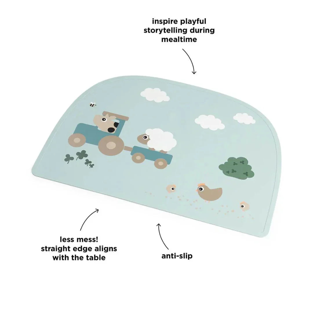 Done by Deer - Silikonska podloga Tiny farm - Blue - DBD1069212 Luxbaby