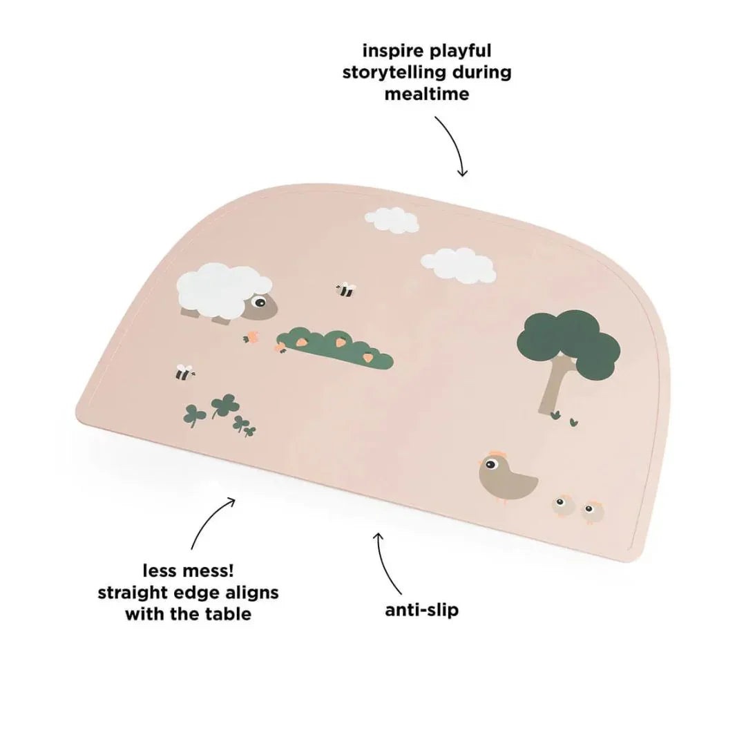 Done by Deer - Silikonska podloga Tiny farm - Powder - DBD1069201 Luxbaby