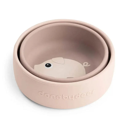 Done by Deer - Silikonska skledica Pigee - Powder 2 kosa - DBD1869661 Luxbaby