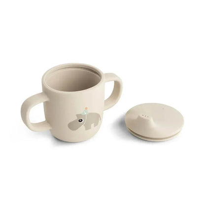 Done by Deer - Celebration Silicone Cup with Lid and Handles - Sand
