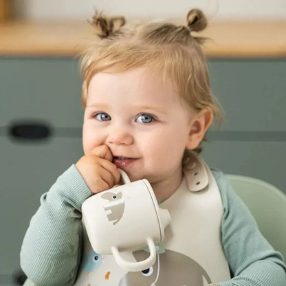 Done by Deer - Celebration Silicone Cup with Lid and Handles - Sand