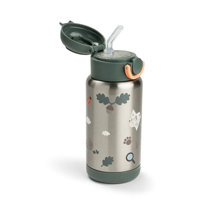 Done by Deer - Termo steklenička 340ml Tiny trails - Green