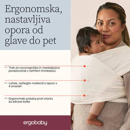 Ergobaby - Aura Wrap trak, Sustainable Mesh - Soft Grey