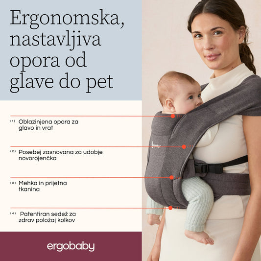 Ergobaby - Embrace Soft Air Mesh nosilka - Washed Black