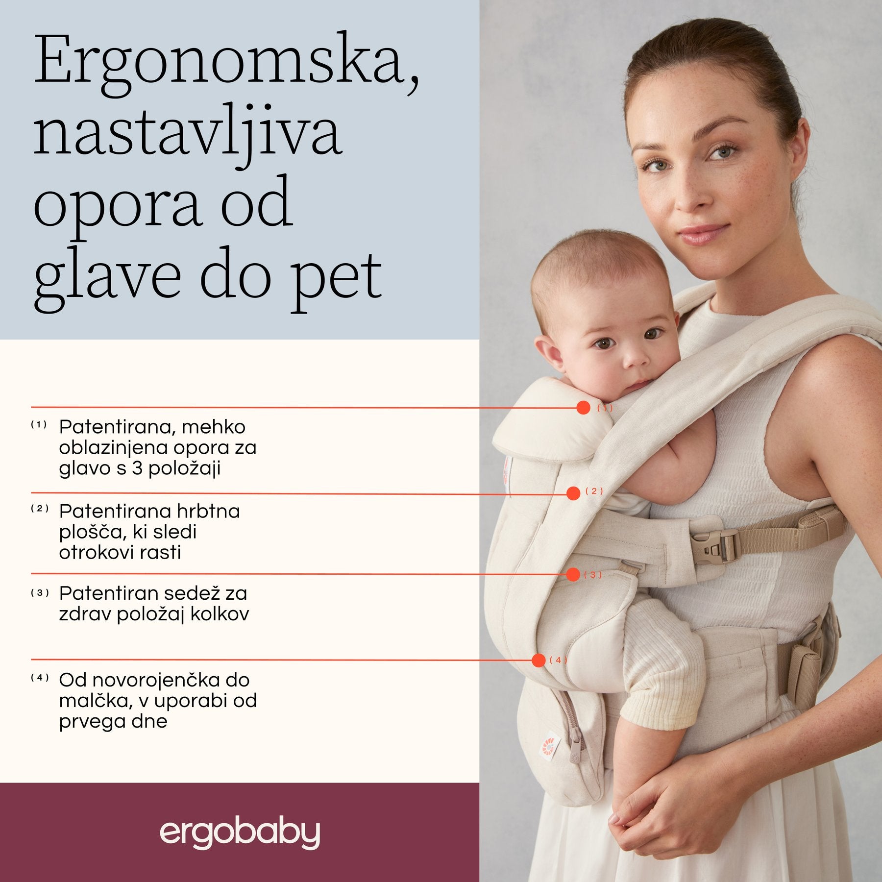 Ergobaby - Omni Deluxe Linen nosilka - Natural Linen