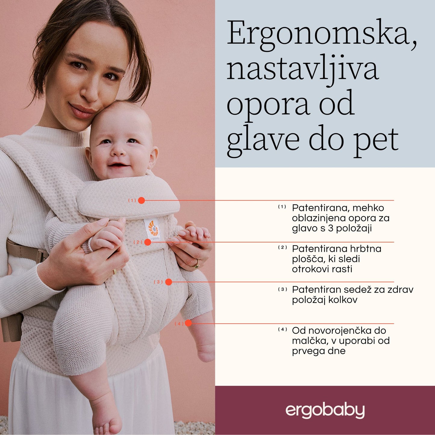 Ergobaby - Omni Deluxe Mesh nosilka - Olive