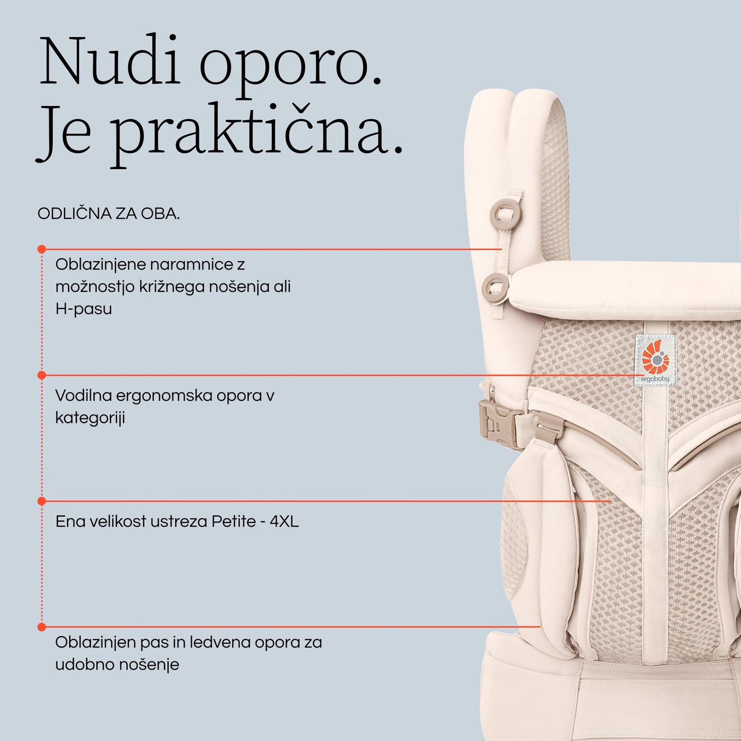 Ergobaby - Omni Classic Mesh nosilka - Charcoal Grey