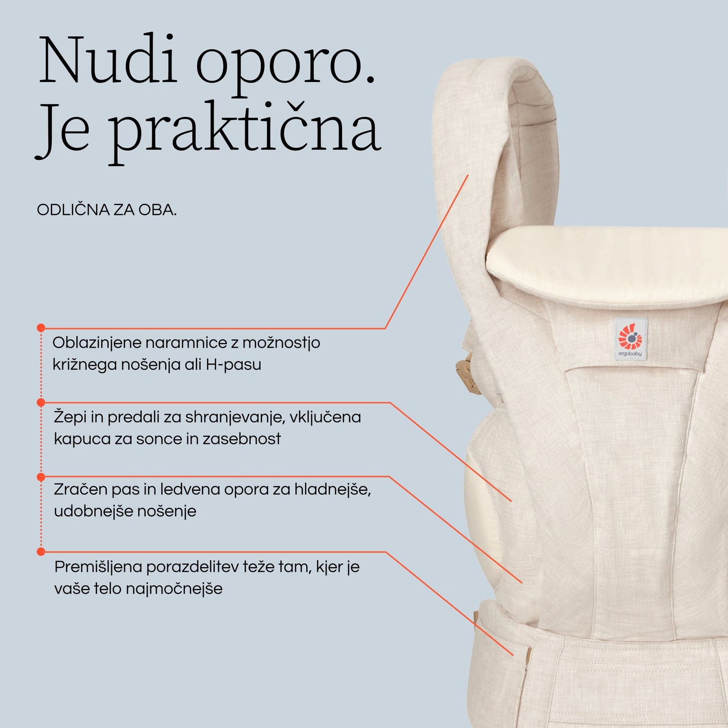 Ergobaby - Omni Deluxe Linen nosilka - Natural Linen