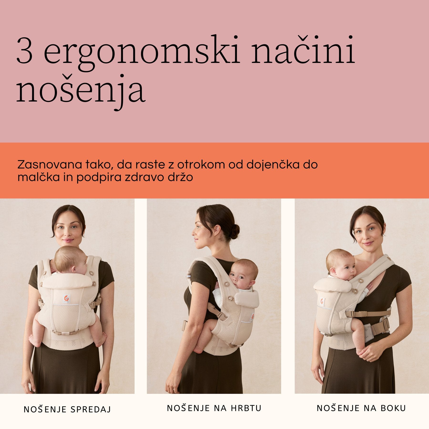 Ergobaby - Adapt Soft Flex Mesh nosilka - Pearl Grey