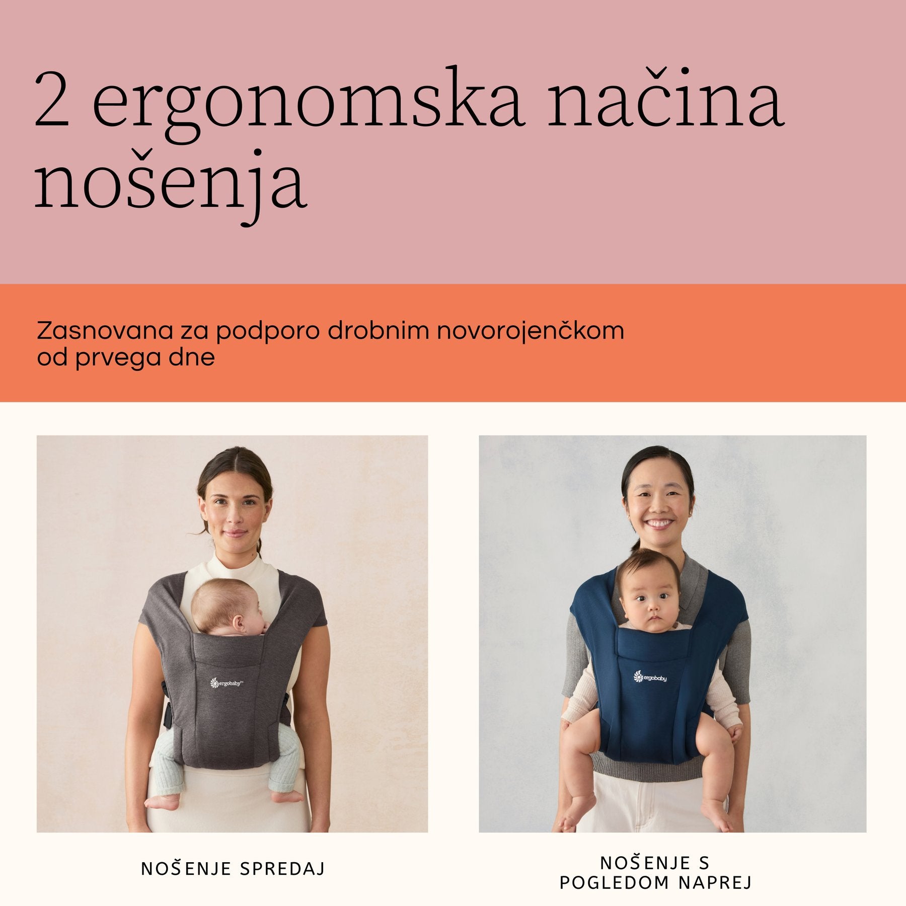 Ergobaby - Embrace Soft Air Mesh nosilka - Washed Black