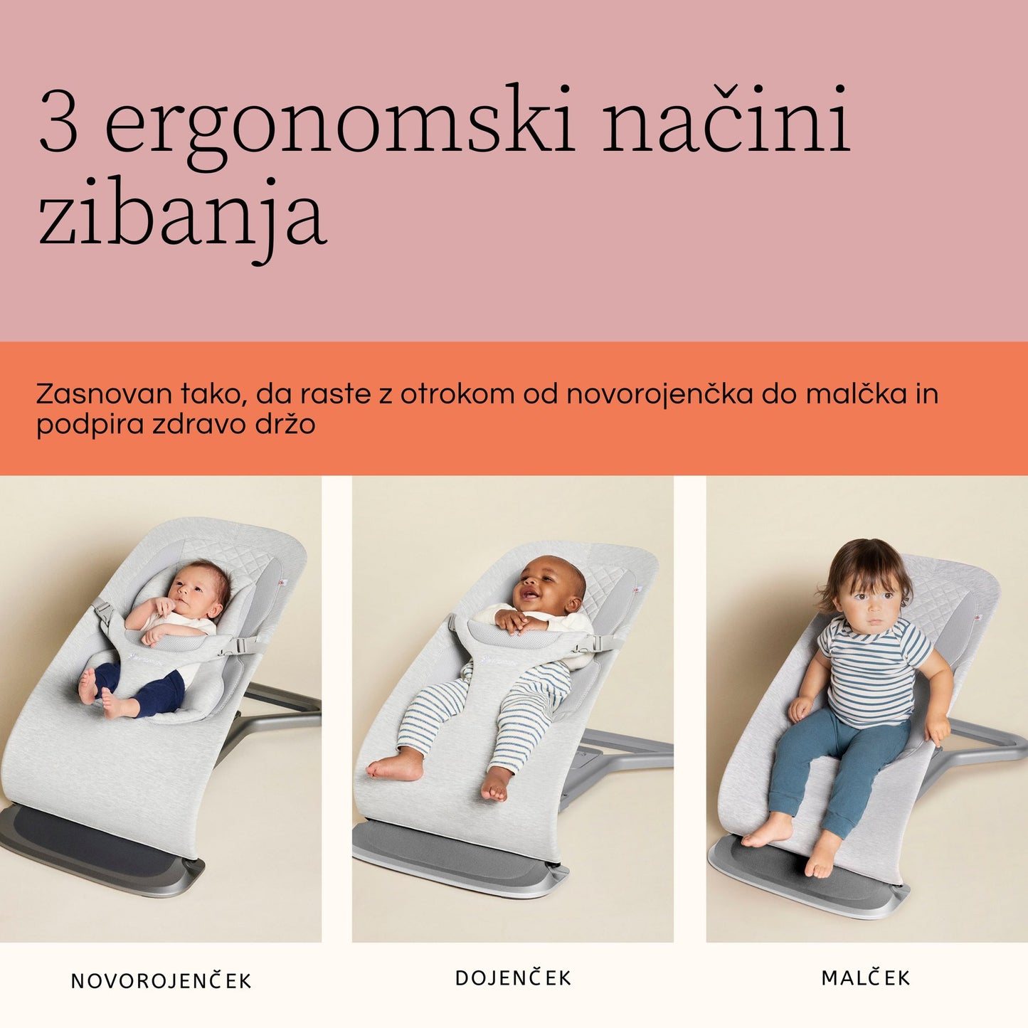 Ergobaby - Evolve Bouncer 3v1 - Soft Olive