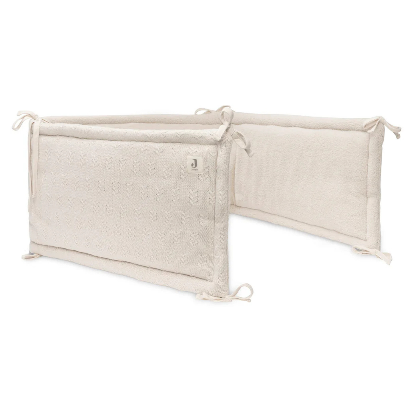 Jollein - Obroba za posteljico - Grain Knit - Oatmeal (180x30 cm)