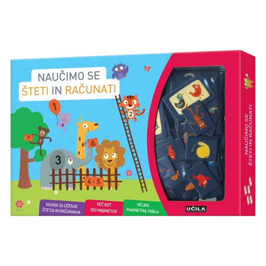 Učila - Knjiga z magnetki - Naučimo se šteti in računati (101 kos)