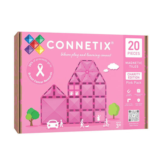 Connetix - Magnetne ploščice, dobrodelna izdaja (20 kosov) - Pink - CT-B-0020-PI Luxbaby