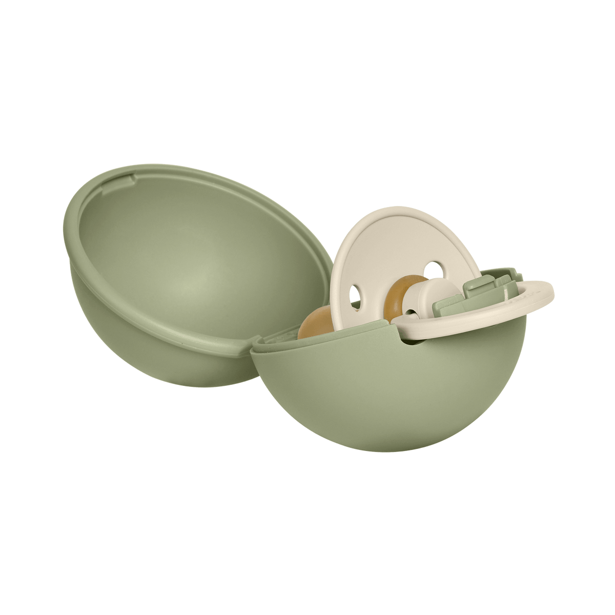 BIBS - Okrogla duda Colour in MINI škatlica za dudo - Ivory/Sage - Luxbaby
